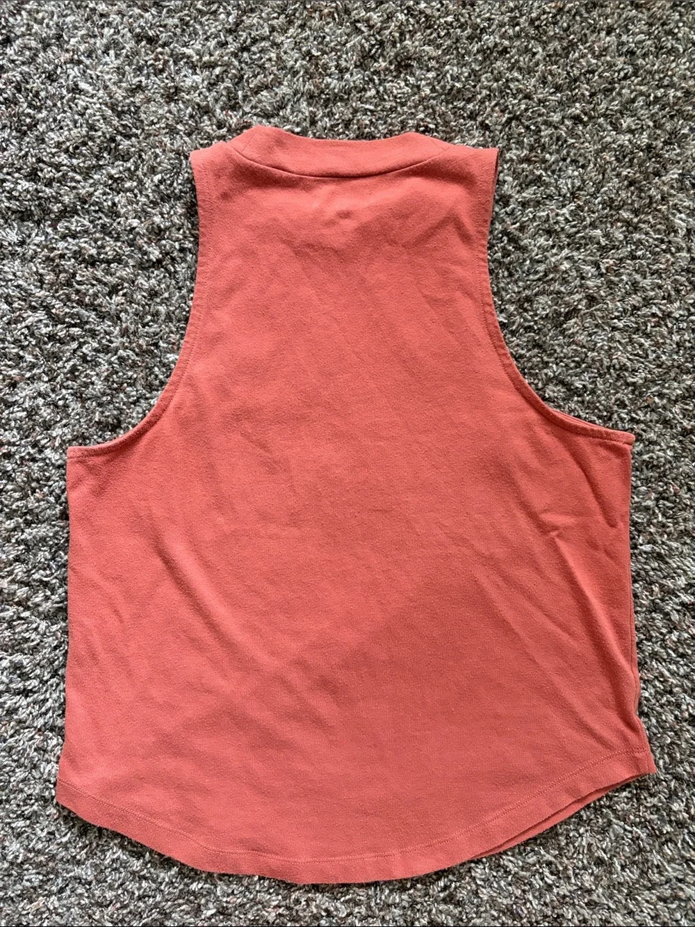 Madewell Sleeveless Crewneck Halter Tank in Burnt Coral Orange, Size Medium